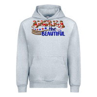 Heather Grey America the beautiful Urban Hoodie - NancyCooperArtShop