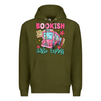 Army Green bookish girlie express Premium Hoodie - MaliasSmallBusiness