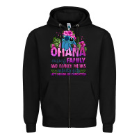 Black ohana means family Zipper Hoodie - Zillion Design Studio