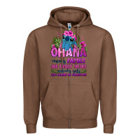 Chestnut ohana means family Zipper Hoodie - Zillion Design Studio