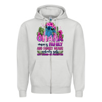 Dove Grey ohana means family Zipper Hoodie - Zillion Design Studio