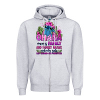 Heather Grey ohana means family Zipper Hoodie - Zillion Design Studio