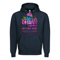 Navy ohana means family Zipper Hoodie - Zillion Design Studio