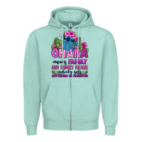 Seafoam ohana means family Zipper Hoodie - Zillion Design Studio