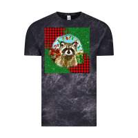 Cloud Black christmas raccoon Vintage Tee - BarkalooDesign