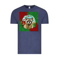 Vintage Denim christmas raccoon Vintage Tee - BarkalooDesign
