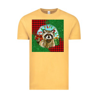 Vintage Mustard christmas raccoon Vintage Tee - BarkalooDesign