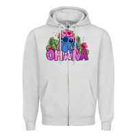 Dove Grey ohana stitch Zipper Hoodie - Zillion Design Studio