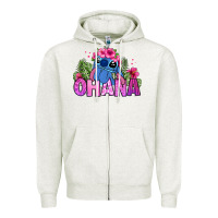Oatmeal Heather ohana stitch Zipper Hoodie - Zillion Design Studio