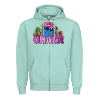 Seafoam ohana stitch Zipper Hoodie - Zillion Design Studio
