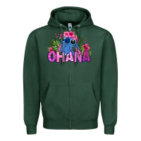 Sports Green ohana stitch Zipper Hoodie - Zillion Design Studio