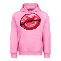 Fuchsia Pink lips mark Urban Hoodie - NancyCooperArtShop