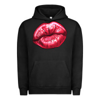 Pigment Black lips mark Urban Hoodie - NancyCooperArtShop