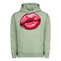 Pigment Oil Green lips mark Urban Hoodie - NancyCooperArtShop