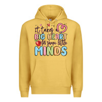 Antique Gold it takes a big heart for shape little minds Premium Hoodie - MaliasSmallBusiness