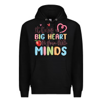 Black it takes a big heart for shape little minds Premium Hoodie - MaliasSmallBusiness