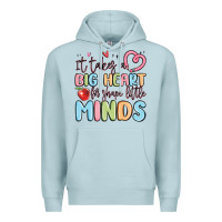 Blue Mist it takes a big heart for shape little minds Premium Hoodie - MaliasSmallBusiness