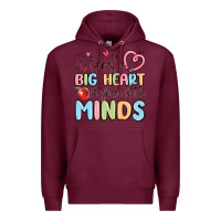 Burgundy it takes a big heart for shape little minds Premium Hoodie - MaliasSmallBusiness
