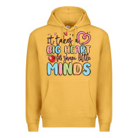 Mustard it takes a big heart for shape little minds Premium Hoodie - MaliasSmallBusiness