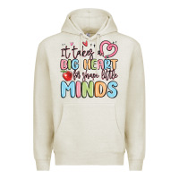 Oatmeal Heather it takes a big heart for shape little minds Premium Hoodie - MaliasSmallBusiness