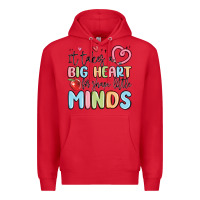 Red it takes a big heart for shape little minds Premium Hoodie - MaliasSmallBusiness