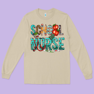 School Nurse Long Sleeve Tee Designed By Texasbilliewilder