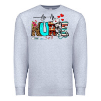 Heather Grey western nurse Premium Sweatshirt - BundleAndBundleShop