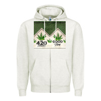 Oatmeal Heather 420 somewhere good vibes weed tumbler2 Zipper Hoodie - CTS Tumbler Store