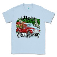 Dusty Blue Merry Christmas Truck With Gifts Classic Tee - FaDigitalArtStudio