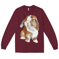 Burgundy cute bunny Long Sleeve Tee - RanaPortraitStore