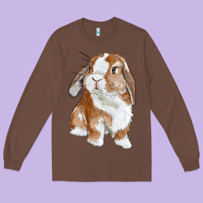 Cute Bunny Long Sleeve Tee Designed By Ranaportraitstore