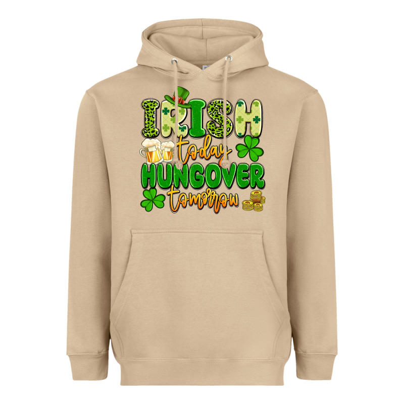 Irish Today Hungover Tomorrow Heavyweight Hoodie by Artiststas | Teevron