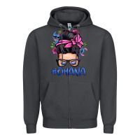 Smoke ohana stitch messy bun Zipper Hoodie - Zillion Design Studio