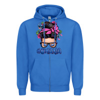 True Royal ohana stitch messy bun Zipper Hoodie - Zillion Design Studio