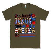 Army Green she loves jesus and america too Classic Tee - Zillion Design Studio