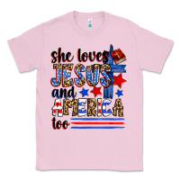 Bubblegum Pink she loves jesus and america too Classic Tee - Zillion Design Studio