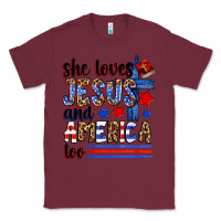 Burgundy she loves jesus and america too Classic Tee - Zillion Design Studio