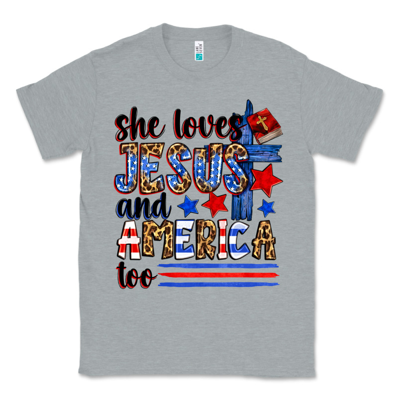 She Loves Jesus And America Too Classic Tee by Zillion Design Studio | Teevron