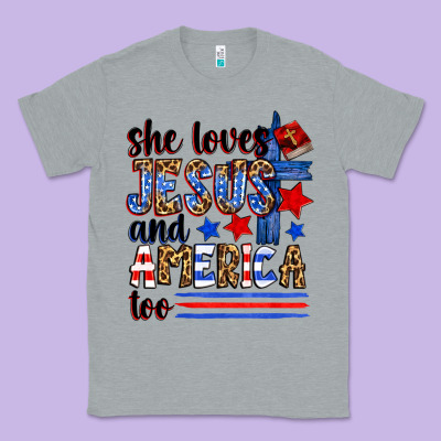 She Loves Jesus And America Too Classic Tee Designed By Zillion Design Studio