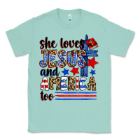 Seafoam she loves jesus and america too Classic Tee - Zillion Design Studio