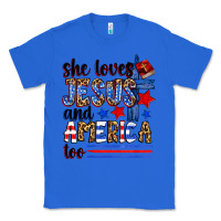 True Royal she loves jesus and america too Classic Tee - Zillion Design Studio