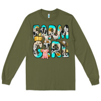 Army Green farm girl Long Sleeve Tee - Zillion Design Studio