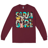 Burgundy farm girl Long Sleeve Tee - Zillion Design Studio