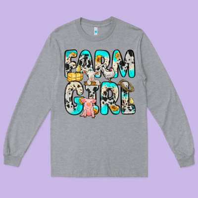 Farm Girl Long Sleeve Tee Designed By Zillion Design Studio
