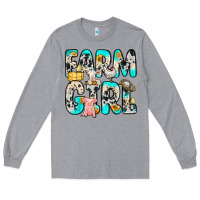 Heather Grey farm girl Long Sleeve Tee - Zillion Design Studio