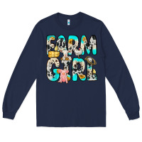 Navy farm girl Long Sleeve Tee - Zillion Design Studio