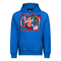 Cobalt with god all things are possible Urban Hoodie - NancyCooperArtShop