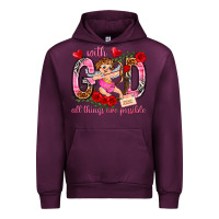 Mauve Wine with god all things are possible Urban Hoodie - NancyCooperArtShop