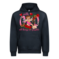 Navy with god all things are possible Urban Hoodie - NancyCooperArtShop