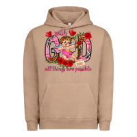 Pigment Burro with god all things are possible Urban Hoodie - NancyCooperArtShop